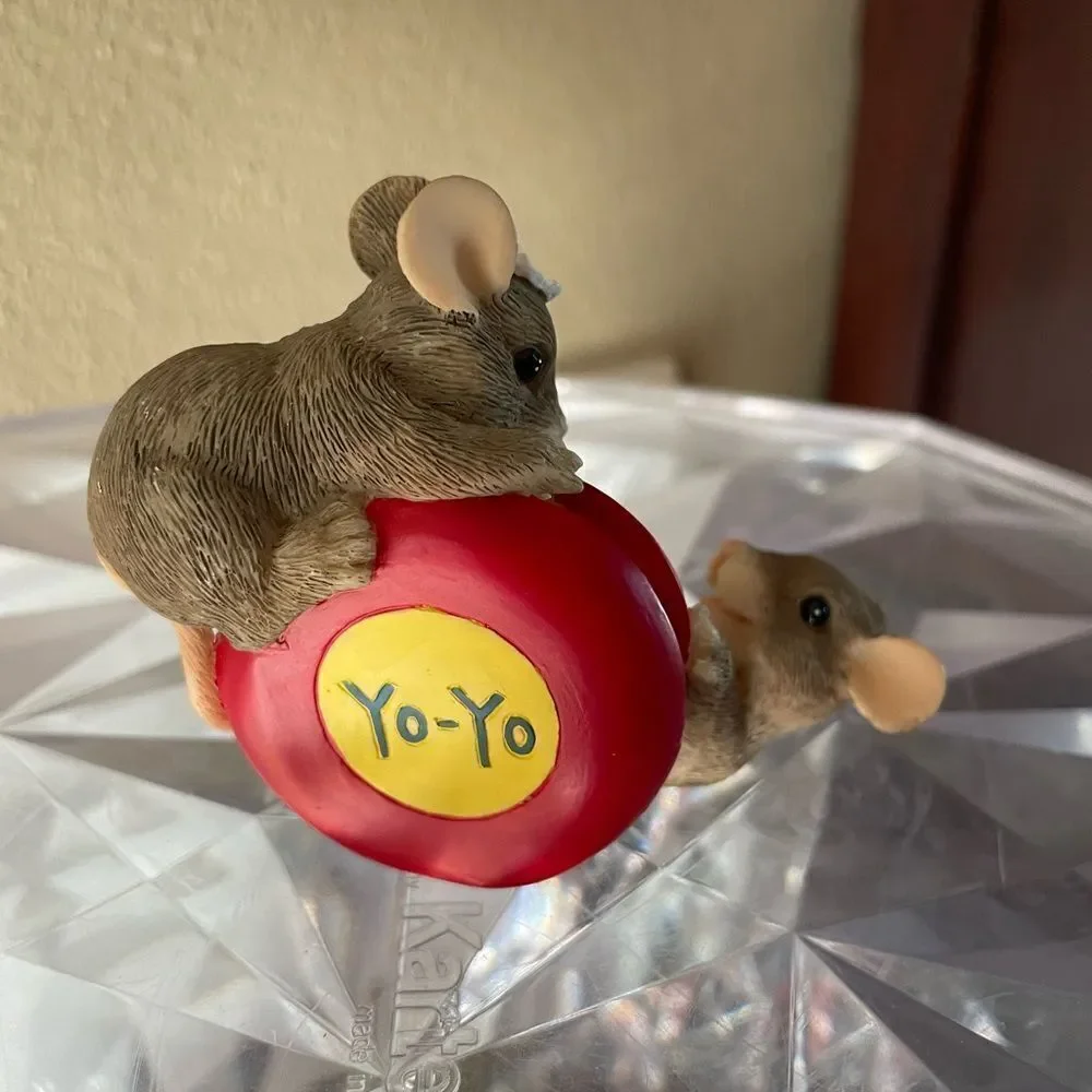 Fitz and Floyd Charming Tails The Ups and Downs are Fun Yo Yo Mice Figure